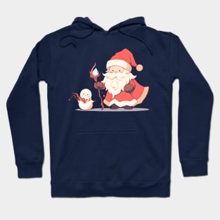 The cheerful look on this t-shirt shows Santa and his friends celebrating Christmas together, perfect for Santa Claus lovers. Hoodie